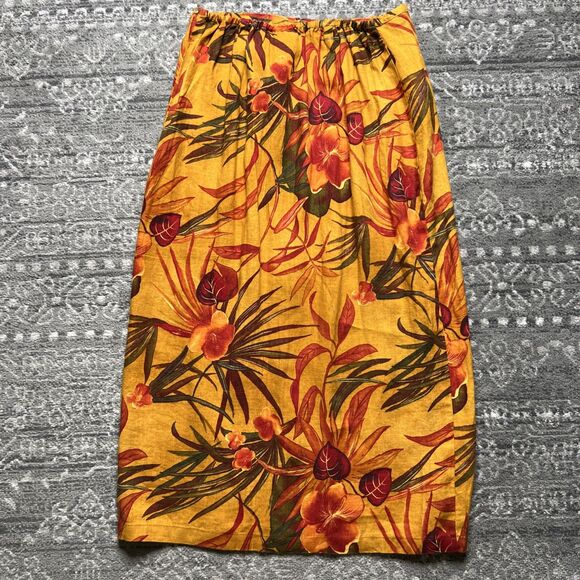 Chico's Design Linen Matching Set Size L/XL Tropical Print Jacket Wrap Skirt NWT - Picture 11 of 16